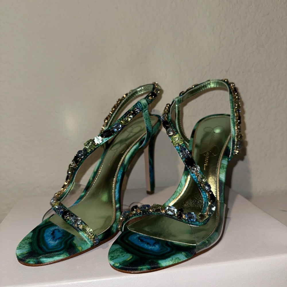 Jessica Simpson Teal Embellished Heels
